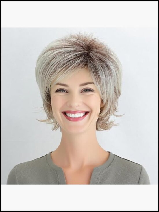Short Blonde Pixie Wig Fluffy Layered Synthetic Daily Party Wear for Women main image 6